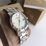  Shop Authentic Burberry The City Diamonds Silver Dial Silver Steel Strap Watch for Women - BU9125 - Luxxuri