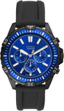  Shop Authentic Fossil Garrett Chronograph Blue Dial Black Rubber Strap Watch for Men - FS5695 - Luxxuri
