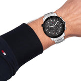  Shop Authentic Tommy Hilfiger Troy Chronograph Grey Dial Silver Steel Strap Watch For Men - 1792106 - Luxxuri