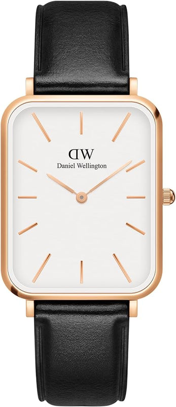  Shop Authentic Daniel Wellington Quadro White Dial Black Leather Strap Watch For Women - DW00100450 - Luxxuri