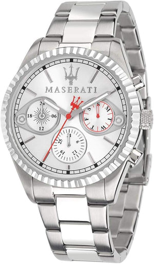  Shop Authentic Maserati Competizione Chronograph White Dial Silver Steel Strap Watch For Men - R8853100017 - Luxxuri