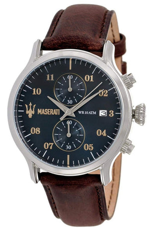  Shop Authentic Maserati Epoca Chronograph Blue Dial Brown Leather Strap Watch For Men - R8871618001 - Luxxuri