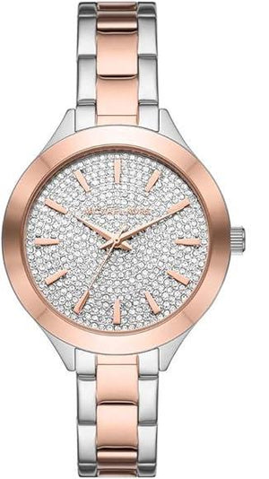  Shop Authentic Michael Kors Slim Runway Crystals Silver Dial Two Tone Steel Strap Watch for Women - MK1045 - Luxxuri
