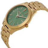  Shop Authentic Michael Kors Slim Runway Green Dial Gold Steel Strap Watch for Women - MK3435 - Luxxuri