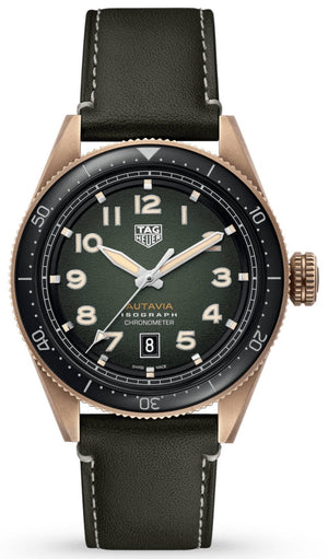  Shop Authentic Tag Heuer Autavia Olive Green Dial Watch for Men - WBE5190.FC8268 - Luxxuri