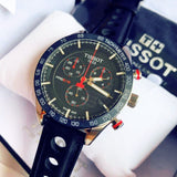  Shop Authentic Tissot PRS 516 Chronograph Black Dial Black Leather Strap Watch For Men - T100.417.16.051.00 - Luxxuri