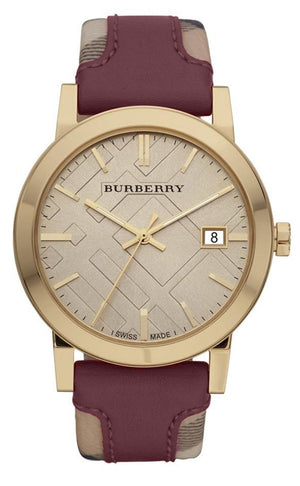  Shop Authentic Burberry The City Gold Dial Orange Leather Strap Watch for Women - BU9017 - Luxxuri