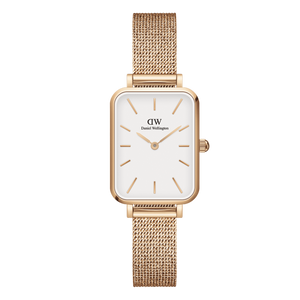 Shop Authentic Daniel Wellington Quadro Melrose White Dial Gold Mesh Strap Watch For Women - DW00100431 - Luxxuri