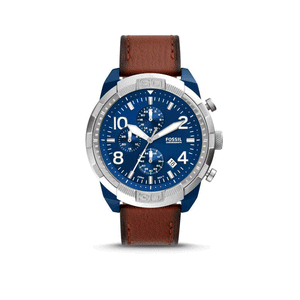  Shop Authentic Fossil Bronson Chronograph Luggage Blue Dial Brown Leather Strap Watch for Men - FS5829 - Luxxuri