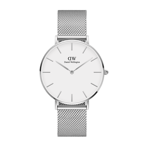  Shop Authentic Daniel Wellington Petite Sterling White Dial Silver Mesh Bracelet Watch For Women - DW00100220 - Luxxuri