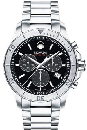  Shop Authentic Movado Series 800 Chronograph Black Dial Silver Steel Strap Watch For Men - 2600110 - Luxxuri