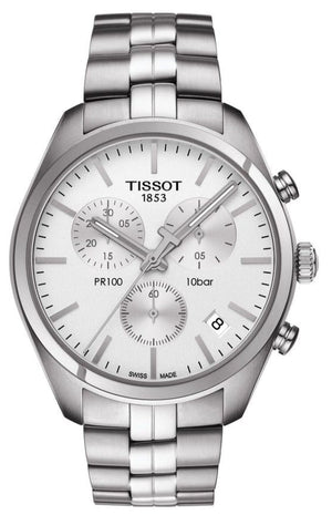  Shop Authentic Tissot T Classic PR 100 Chronograph Silver Dial Silver Steel Strap Watch For Men - T101.417.11.031.00 - Luxxuri
