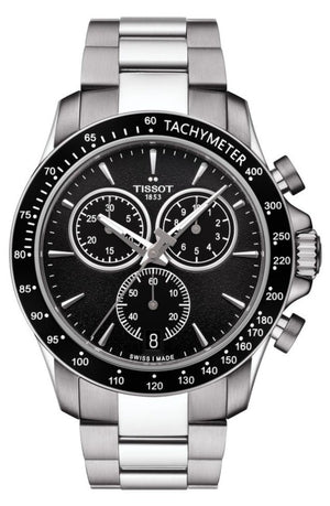  Shop Authentic Tissot V8 Quartz Chronograph Black Dial Silver Steel Strap Watch For Men - T106.417.11.051.00 - Luxxuri