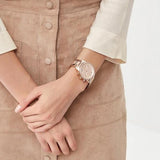  Shop Authentic Michael Kors Ritz Chronograph Rose Gold Dial Rose Gold Steel Strap Watch For Women - MK6598 - Luxxuri