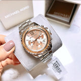  Shop Authentic Michael Kors Everest Chronograph Gold Dial Silver Steel Strap Watch For Women - MK5870 - Luxxuri