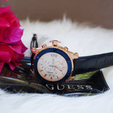  Shop Authentic Guess Pinnacle Chronograph White Dial Blue Leather Strap Watch For Men - W0673G6 - Luxxuri