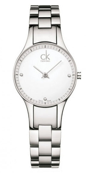  Shop Authentic Calvin Klein Simplicity White Dial Silver Steel Strap Watch for Women - K4323101 - Luxxuri