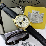  Shop Authentic Fossil Grant Chronograph White Dial Black Leather Strap Watch for Men - FS5272 - Luxxuri