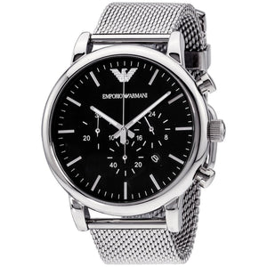  Shop Authentic Emporio Armani Classic Chronograph Black Dial Silver Mesh Bracelet Watch For Men - AR1808 - Luxxuri