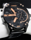  Shop Authentic Diesel Big Daddy Black Dial Black Steel Strap Watch For Men - DZ7312 - Luxxuri