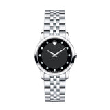  Shop Authentic Movado Museum Classic Black Dial Silver Steel Strap Watch For Women - 0606858 - Luxxuri