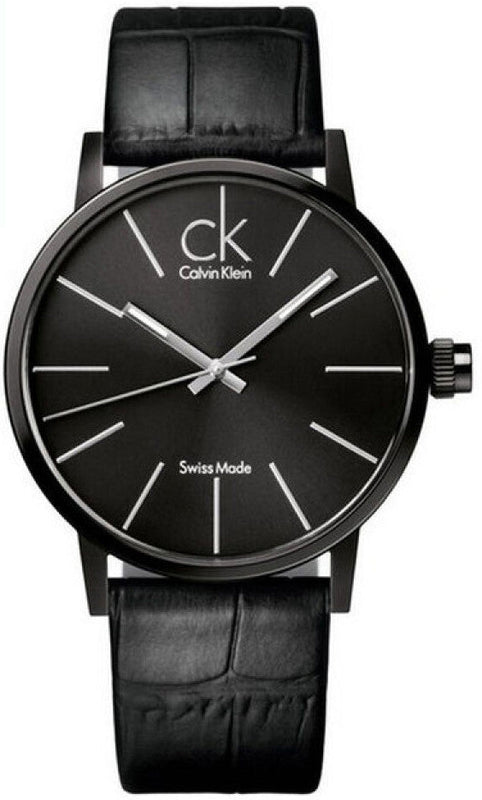  Shop Authentic Calvin Klein Black Dial Black Leather Strap Watch for Women - K7622401 - Luxxuri