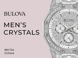  Shop Authentic Bulova Crystal Collection Pave Silver Dial with Crystals Silver Steel Strap Watch for Men - 96C134 - Luxxuri