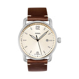  Shop Authentic Fossil The Commuter White Dial Brown Leather Strap Watch for Men - FS5275 - Luxxuri