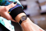  Shop Authentic Swarovski Crystalline Aura Black Dial Black Leather Strap Watch for Women - 5558634 - Luxxuri
