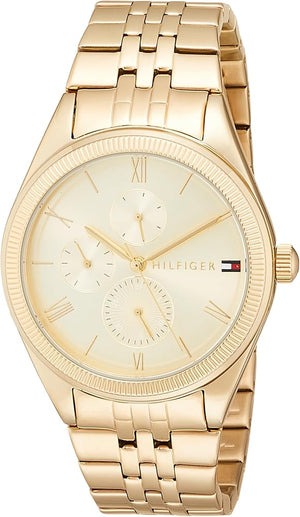 Shop Authentic Tommy Hilfiger Monica Quartz Gold Dial Gold Steel Strap Watch For Women - 1782592 - Luxxuri