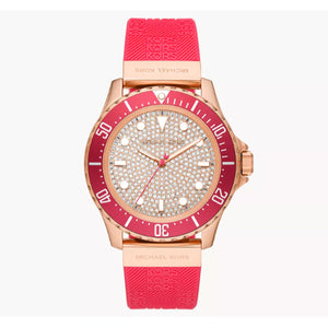  Shop Authentic Michael Kors Everest Analog Rose Gold Dial Pink Silicone Strap Watch For Women - MK7359 - Luxxuri