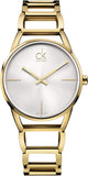  Shop Authentic Calvin Klein Stately Silver Dial Gold Steel Strap Watch for Women - K3G23526 - Luxxuri