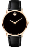  Shop Authentic Movado Museum Black Dial Black Leather Strap Watch For Men - 2100005 - Luxxuri