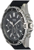  Shop Authentic Fossil Garrett Chronograph Black Dial Black Rubber Strap Watch for Men - FS5624 - Luxxuri