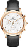  Shop Authentic Daniel Wellington Iconic Chronograph Sheffield White Dial Black Leather Strap Watch For Men - DW00100646 - Luxxuri