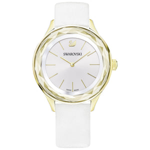  Shop Authentic Swarovski Octea Nova Quartz White Dial White Leather Strap Watch for Women - 5295337 - Luxxuri