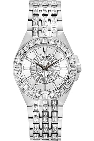  Shop Authentic Bulova Phantom Crystal Silver Dial Silver Steel Strap Watch for Men - 96A236 - Luxxuri