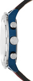 Shop Authentic Fossil Bronson Chronograph Luggage Blue Dial Brown Leather Strap Watch for Men - FS5829 - Luxxuri