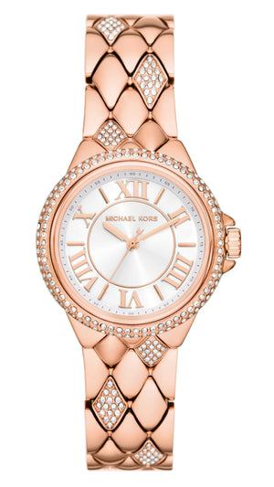  Shop Authentic Michael Kors Camille Analog Silver Dial Rose Gold Steel Strap Watch for Women - MK4810 - Luxxuri