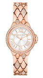 Michael Kors Camille Analog Silver Dial Rose Gold Steel Strap Watch for Women - MK4810