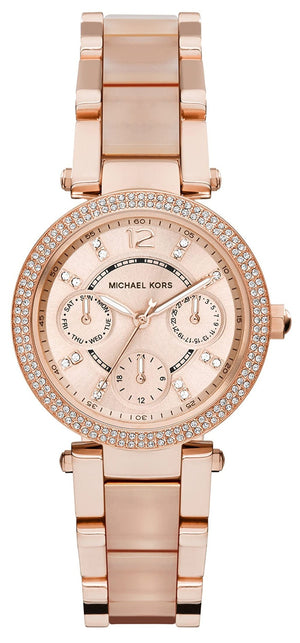  Shop Authentic Michael Kors Parker Pink Dial Two Tone Steel Strap Watch for Women - MK6110 - Luxxuri
