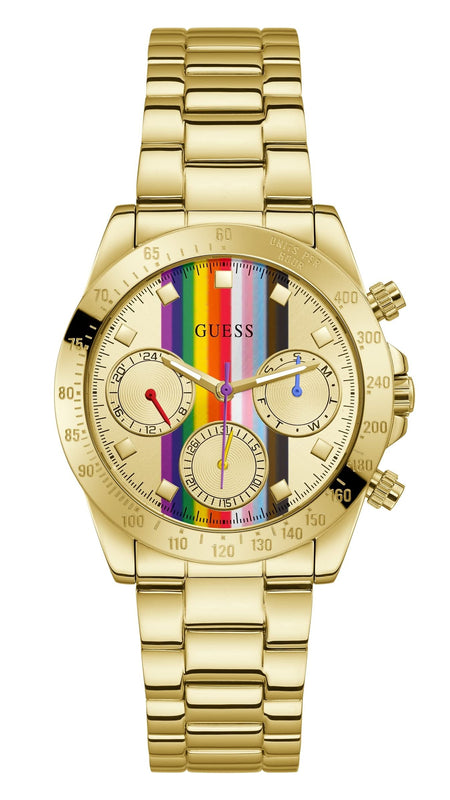  Shop Authentic Guess Eclipse Multifunction Gold Dial Gold Steel Strap Watch for Women - GW0433L1 - Luxxuri