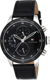  Shop Authentic Tommy Hilfiger Trent Chronograph Quartz Black Dial Black Leather Strap Watch For Men - 1791810 - Luxxuri
