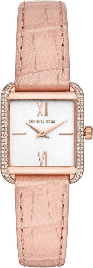  Shop Authentic Michael Kors Lake Quartz White Dial Pink Leather Strap Watch For Women - MK2763 - Luxxuri