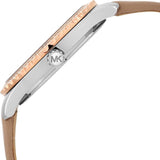 Shop Authentic Michael Kors Layton Mother of Pearl White Dial Brown Leather Strap Watch For Women - MK2910 - Luxxuri
