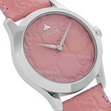  Shop Authentic Gucci G Timeless Quartz Candy Pink Dial Pink Leather Strap Watch For Women - YA1264030 - Luxxuri