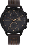  Shop Authentic Tommy Hilfiger Chase Quartz Black Dial Brown Leather Strap Watch for Men - 1791577 - Luxxuri