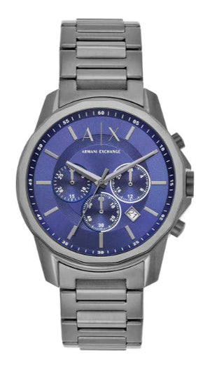  Shop Authentic Armani Exchange Banks Chronograph Blue Dial Grey Steel Strap Watch For Men - AX1731 - Luxxuri