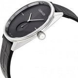  Shop Authentic Calvin Klein Accent Black Dial Black Leather Strap Watch for Men - K2Y211C3 - Luxxuri