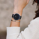  Shop Authentic Daniel Wellington Classic Sheffield Black Dial Black Leather Strap Watch For Men - DW00100133 - Luxxuri